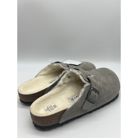 Birkenstock Boston Shearling Stone Coin Suede Leather Men's Size 9 New - Picture 6 of 16